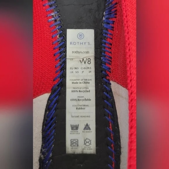 Rothy's The Point Chilli Red Woman 8 Flats - Picture 9 of 9